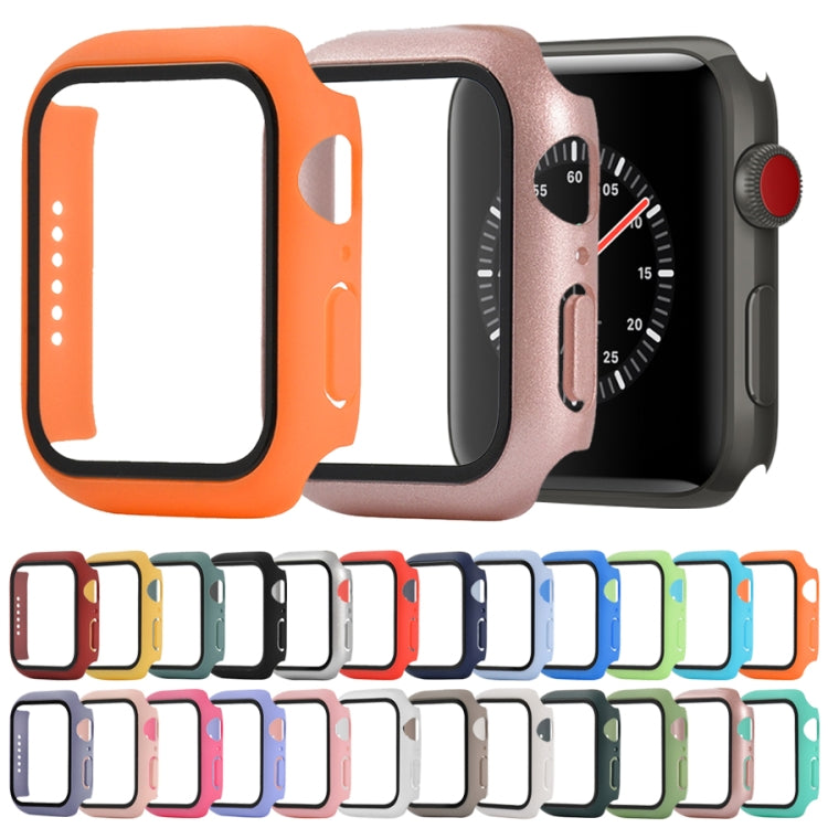 Shockproof PC+Tempered Glass Protective Case with Packed Carton For Apple Watch Series 3 & 2 & 1 38mm(Ice Sea Blue) - Watch Cases by buy2fix | Online Shopping UK | buy2fix