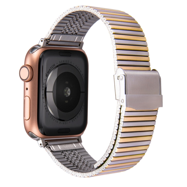 Multi-baht Steel Watch Band For Apple Watch Ultra 49mm&Watch Ultra 2 49mm / Series 9&8&7 45mm / SE 3&SE 2&6&SE&5&4 44mm / 3&2&1 42mm(Steel Between Gold) - Watch Bands by buy2fix | Online Shopping UK | buy2fix