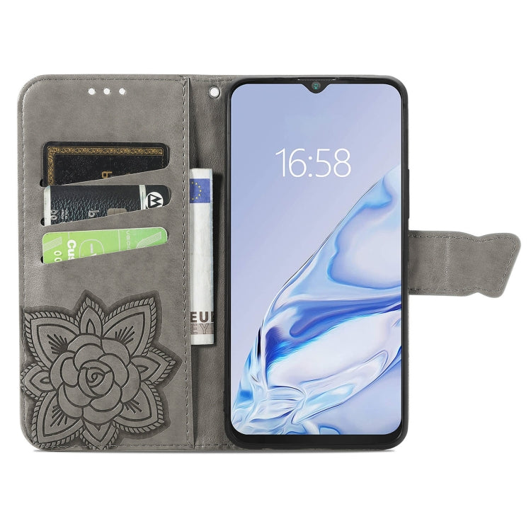 Butterfly Love Flowers Embossed Horizontal Flip Leather Case with Holder & Card Slots & Wallet & Lanyard For CUBOT Note 20(Gray) - More Brand by buy2fix | Online Shopping UK | buy2fix