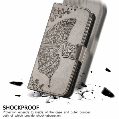 Butterfly Love Flowers Embossed Horizontal Flip Leather Case with Holder & Card Slots & Wallet & Lanyard For CUBOT Note 20(Gray) - More Brand by buy2fix | Online Shopping UK | buy2fix