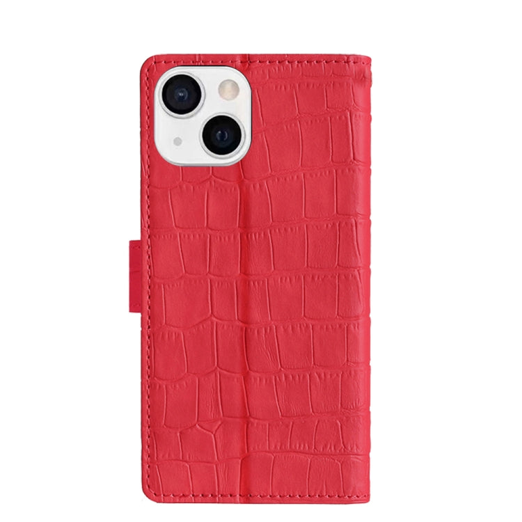 For iPhone 13 Skin Feel Crocodile Texture Magnetic Clasp Horizontal Flip PU Leather Case with Holder & Card Slots & Wallet(Red) - iPhone 13 Cases by buy2fix | Online Shopping UK | buy2fix