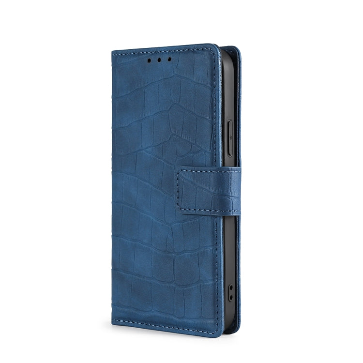 For iPhone 13 Skin Feel Crocodile Texture Magnetic Clasp Horizontal Flip PU Leather Case with Holder & Card Slots & Wallet(Blue) - iPhone 13 Cases by buy2fix | Online Shopping UK | buy2fix