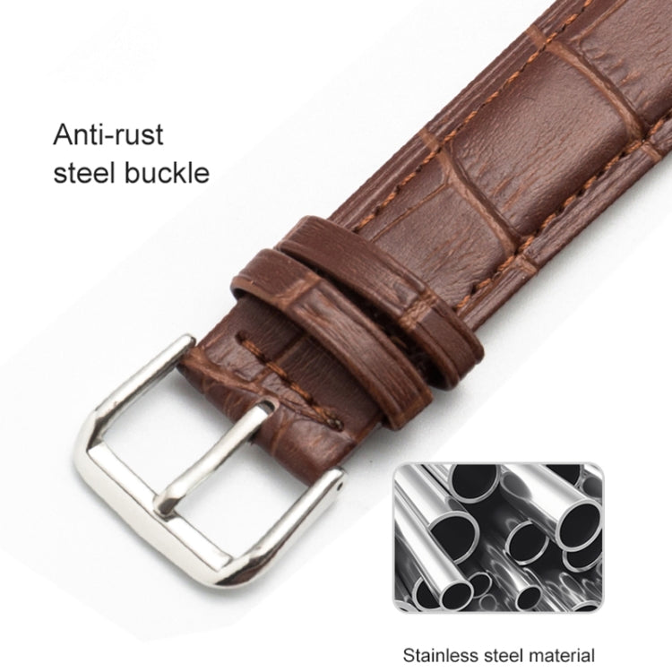 22mm Two-layer Cowhide Leather Bamboo Joint Texture Watch Band(Black) - Watch Bands by buy2fix | Online Shopping UK | buy2fix