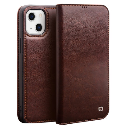 For iPhone 13 mini QIALINO Horizontal Flip Leather Case with Holder & Card Slots & Wallet (Brown) - iPhone 13 mini Cases by QIALINO | Online Shopping UK | buy2fix