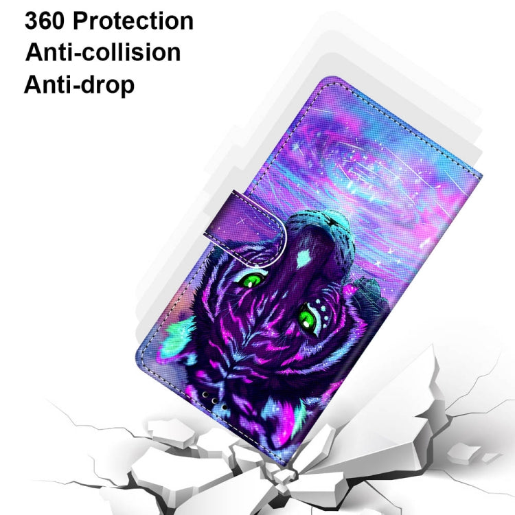 For Huawei P50 Pro Coloured Drawing Cross Texture Horizontal Flip PU Leather Case with Holder & Card Slots & Wallet & Lanyard(Tiger Drinking Water) - Huawei Cases by buy2fix | Online Shopping UK | buy2fix