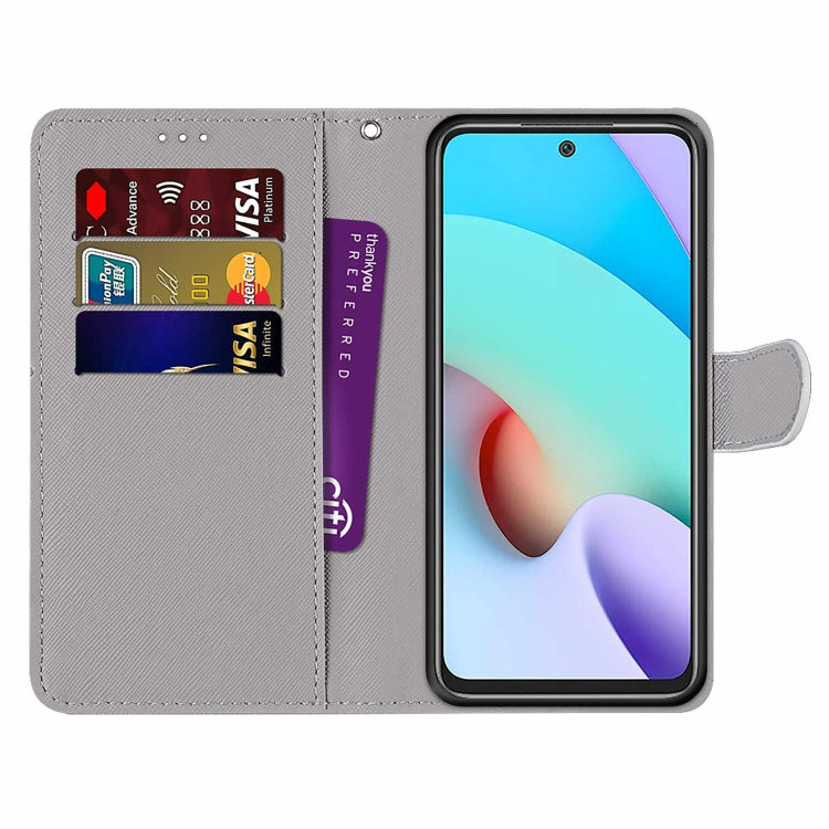 For Xiaomi Redmi 10 Coloured Drawing Cross Texture Horizontal Flip PU Leather Case with Holder & Card Slots & Wallet & Lanyard(Pink Stone Texture) - Xiaomi Cases by buy2fix | Online Shopping UK | buy2fix