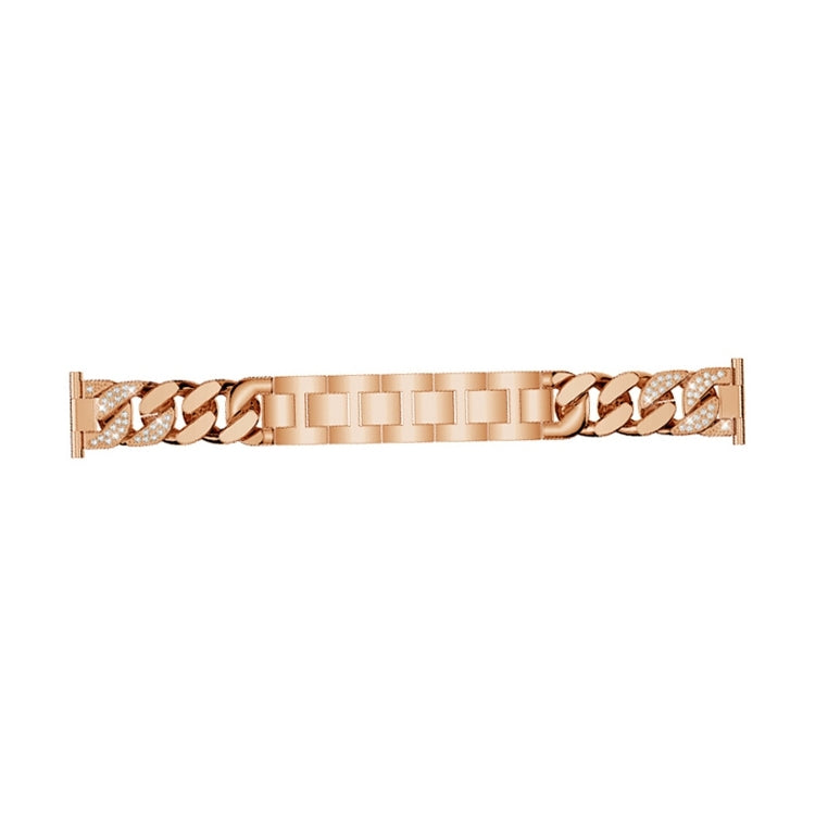 For Garmin Vivoactive 4 / Venu 2 22mm Row Diamonds Denim Chain Watch Band(Rose Gold) - Watch Bands by buy2fix | Online Shopping UK | buy2fix