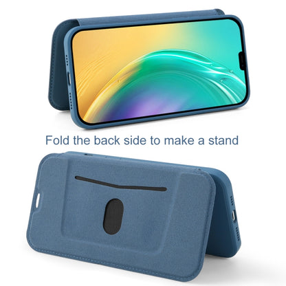 For iPhone 13 Pro Skin Feel Horizontal Flip PU Leather Case with Holder & Card Slot (Smoky Blue) - iPhone 13 Pro Cases by buy2fix | Online Shopping UK | buy2fix