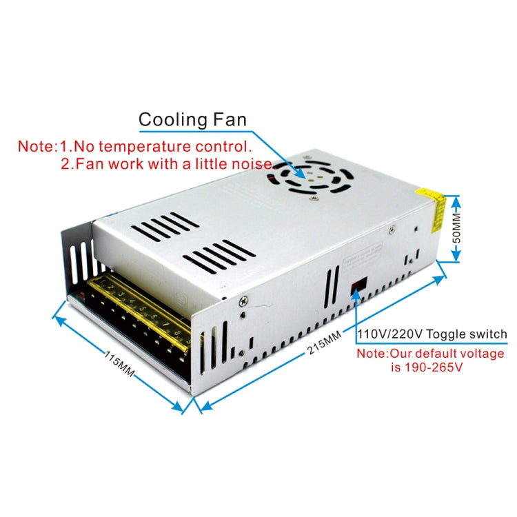 S-600-12 DC12V 50A 600W Light Bar Regulated Switching Power Supply LED Transformer, Size: 215 x 115 x 50mm - Power Supplies by buy2fix | Online Shopping UK | buy2fix