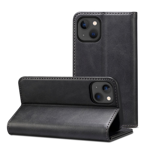 For iPhone 13 Calf Texture Horizontal Flip Leather Case with Holder & Card Slots & Wallet(Black) - iPhone 13 Cases by buy2fix | Online Shopping UK | buy2fix