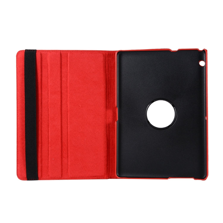 For Huawei MediaPad T3 10 Litchi Texture Horizontal Flip 360 Degrees Rotation Leather Case with Holder(Red) - Huawei by buy2fix | Online Shopping UK | buy2fix