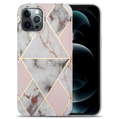 For iPhone 13 Splicing Marble Pattern TPU Protective Case(Light Pink Grey) - iPhone 13 Cases by buy2fix | Online Shopping UK | buy2fix