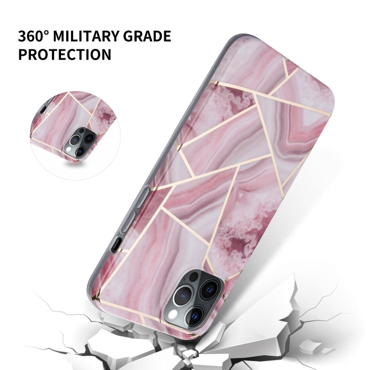 For iPhone 13 Splicing Marble Pattern TPU Protective Case(Light Pink Grey) - iPhone 13 Cases by buy2fix | Online Shopping UK | buy2fix