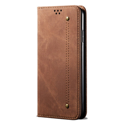 For Xiaomi Redmi 8 Denim Texture Casual Style Horizontal Flip Leather Case with Holder & Card Slots & Wallet(Brown) - Xiaomi Cases by buy2fix | Online Shopping UK | buy2fix