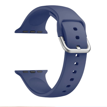 Single-color Silicone Buckle Strap Watch Band For Apple Watch Ultra 49mm&Watch Ultra 2 49mm / Series 9&8&7 45mm / SE 3&SE 2&6&SE&5&4 44mm / 3&2&1 42mm(Navy Blue) - Watch Bands by buy2fix | Online Shopping UK | buy2fix