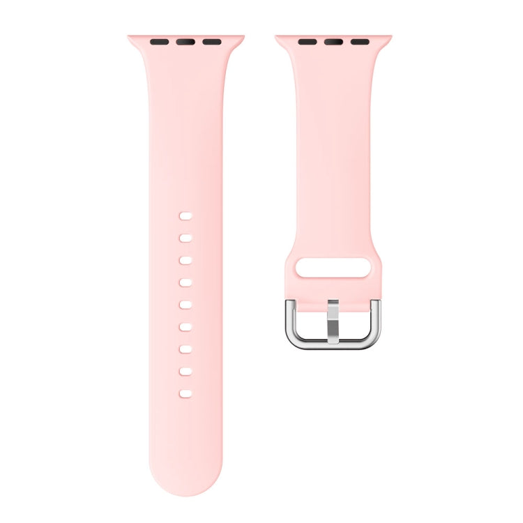 Single-color Silicone Buckle Strap Watch Band For Apple Watch Ultra 49mm&Watch Ultra 2 49mm / Series 9&8&7 45mm / SE 3&SE 2&6&SE&5&4 44mm / 3&2&1 42mm(Vintage Rose) - Watch Bands by buy2fix | Online Shopping UK | buy2fix