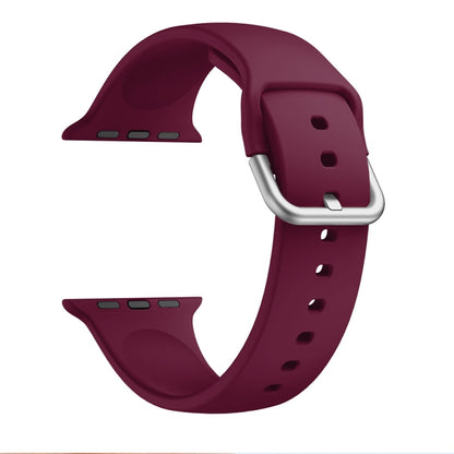 Single-color Silicone Buckle Strap Watch Band For Apple Watch Ultra 49mm&Watch Ultra 2 49mm / Series 9&8&7 45mm / SE 3&SE 2&6&SE&5&4 44mm / 3&2&1 42mm(Wine Red) - Watch Bands by buy2fix | Online Shopping UK | buy2fix