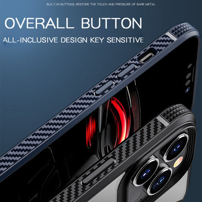 For iPhone 13 Pro Max MG Series Carbon Fiber TPU + Clear PC Four-corner Airbag Shockproof Case (Black) - iPhone 13 Pro Max Cases by buy2fix | Online Shopping UK | buy2fix