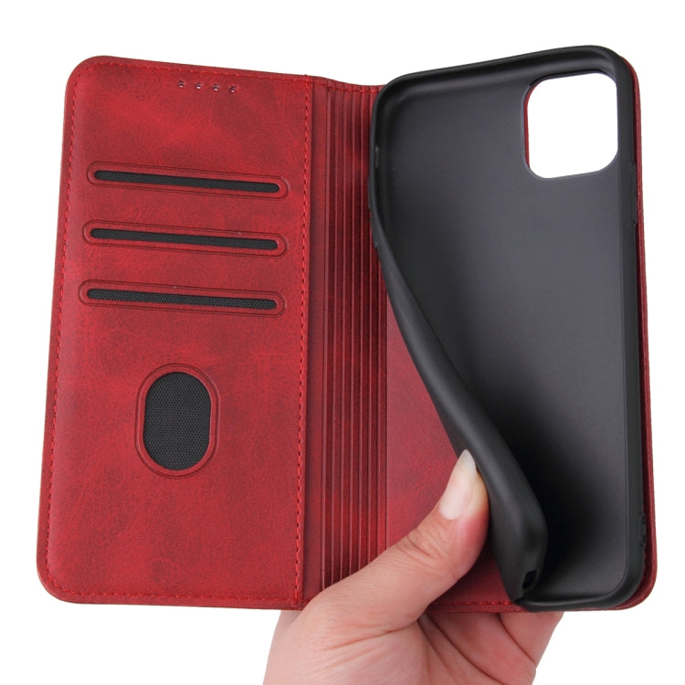 For iPhone 11 Calf Texture Magnetic Horizontal Flip Leather Case with Holder & Card Slots & Wallet (Red) - iPhone 11 Cases by buy2fix | Online Shopping UK | buy2fix