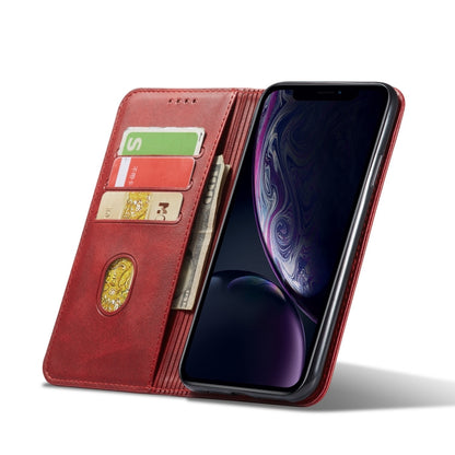 For iPhone XR Calf Texture Magnetic Horizontal Flip Leather Case with Holder & Card Slots & Wallet(Red) - More iPhone Cases by buy2fix | Online Shopping UK | buy2fix