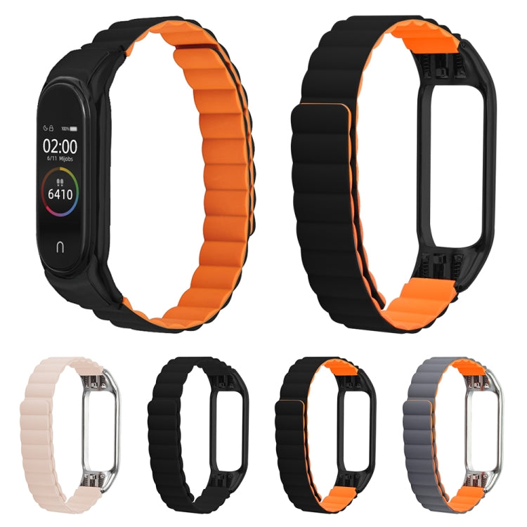 For Xiaomi Mi Band 4 / 3 Silicone Magnetic Watch Band(Black) - Watch Bands by buy2fix | Online Shopping UK | buy2fix