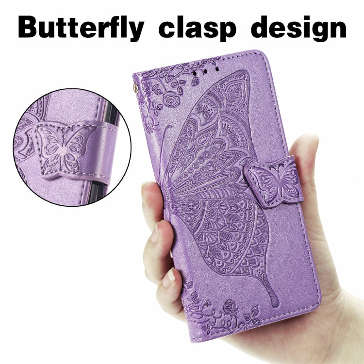 For Blackview A100 Butterfly Love Flower Embossed Horizontal Flip Leather Case with Holder & Card Slots & Wallet & Lanyard(Light Purple) - More Brand by buy2fix | Online Shopping UK | buy2fix