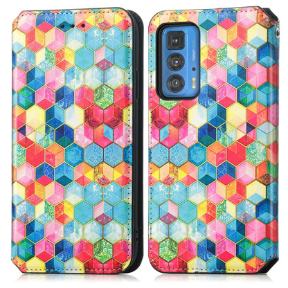 For Motorola Edge 20 Pro Colorful Magnetic Horizontal Flip PU Leather Case with Holder & Card Slot & Wallet(Magic Space) - Motorola Cases by buy2fix | Online Shopping UK | buy2fix