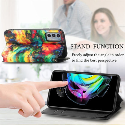 For Motorola Edge 20 Colorful Magnetic Horizontal Flip PU Leather Case with Holder & Card Slot & Wallet(Colorful Cloud) - Motorola Cases by buy2fix | Online Shopping UK | buy2fix