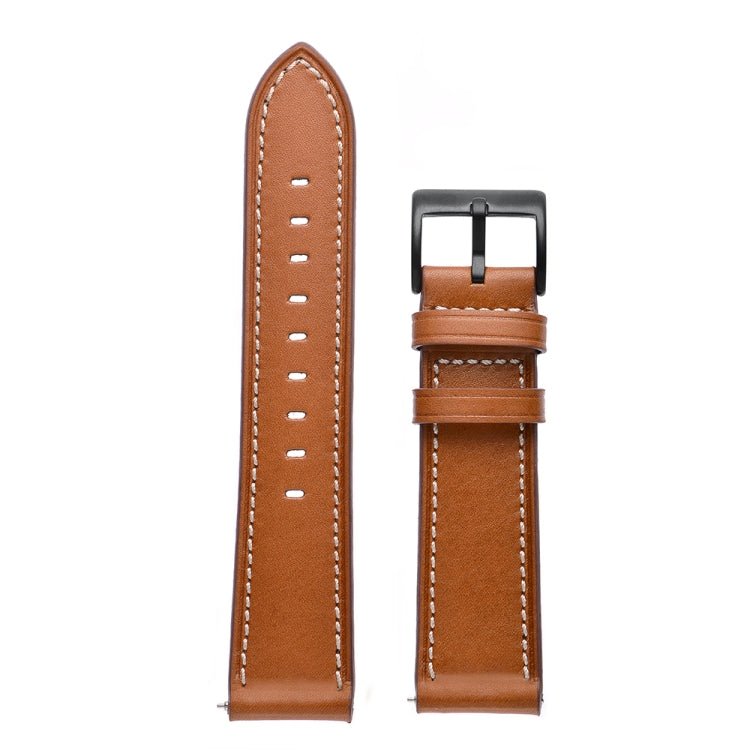 For Samsung Galaxy Watch 3 41mm Leather Watch Band(Brown) - Watch Bands by buy2fix | Online Shopping UK | buy2fix