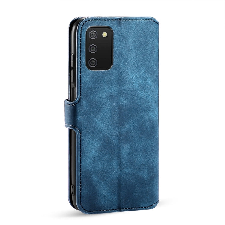 For Samsung Galaxy A03s 166mm DG.MING Retro Oil Side Horizontal Flip Leather Case with Holder & Card Slots & Wallet(Blue) - Galaxy Phone Cases by DG.MING | Online Shopping UK | buy2fix