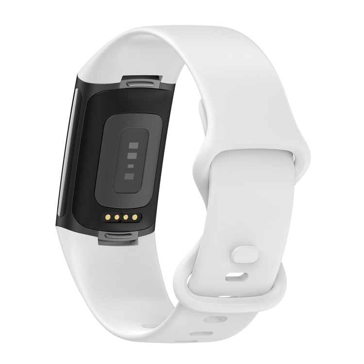 For Fitbit Charge 5 Silicone Watch Band, Size:L(White) - Watch Bands by buy2fix | Online Shopping UK | buy2fix