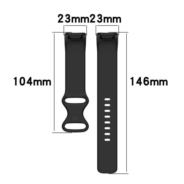 For Fitbit Charge 5 Silicone Watch Band, Size:L (Black) - Watch Bands by buy2fix | Online Shopping UK | buy2fix