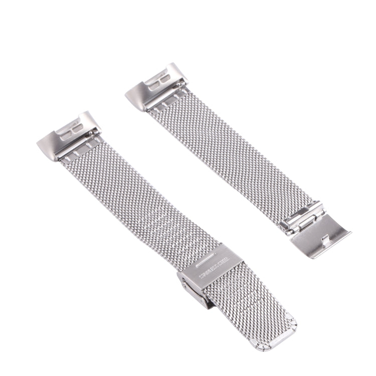 For Fitbit Charge 4 Double Insurance Buckle Milanese Watch Band(Silver) - Watch Bands by buy2fix | Online Shopping UK | buy2fix
