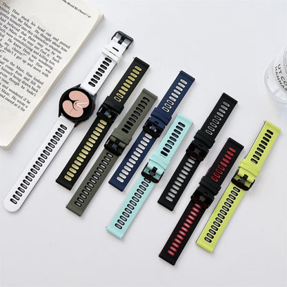 For Samsung Galaxy Watch4 40mm / 44mm Two-color Silicone Strap Watch Band(Black White) - Watch Bands by buy2fix | Online Shopping UK | buy2fix