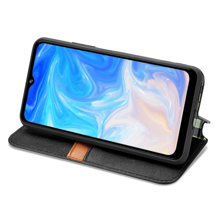 For Doogee N40 Pro Cubic Grid Pressed Horizontal Flip Magnetic Leather Case with Holder & Card Slots & Wallet(Black) - More Brand by buy2fix | Online Shopping UK | buy2fix