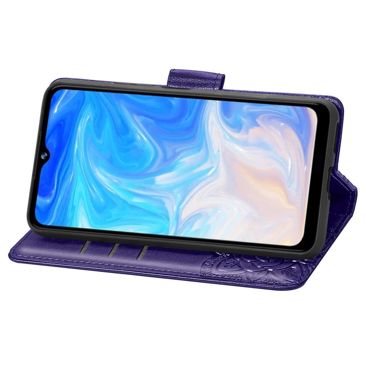 For DOOGEE N40 Pro Butterfly Love Flowers Embossed Horizontal Flip Leather Case with Holder & Card Slots & Wallet & Lanyard(Dark Purple) - More Brand by buy2fix | Online Shopping UK | buy2fix