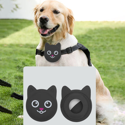 Naughty Smiley Cute Cartoon Pet Collar Anti-lost Tracker Silicone Case For AirTag(Dark Green) - Pet Series by Mutural | Online Shopping UK | buy2fix