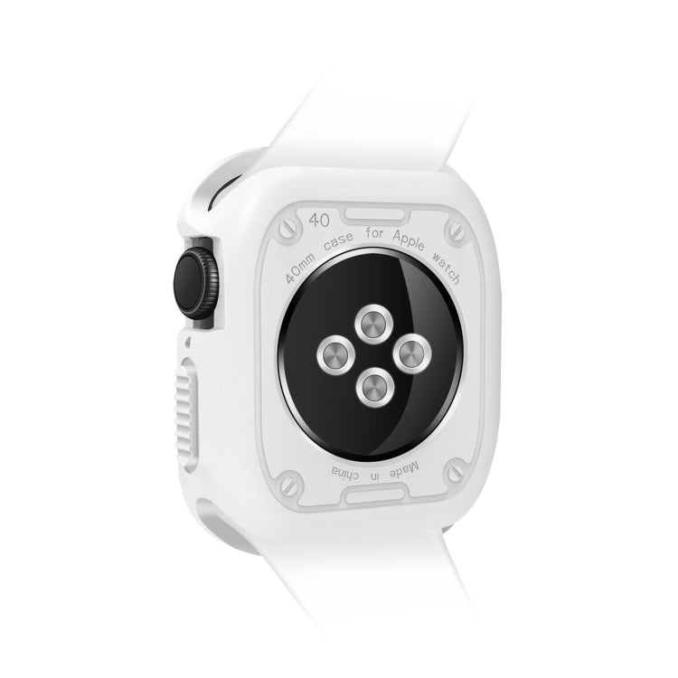 Silicone Shockproof Watch Protective Case For Apple Watch Series 9 / 8 / 7 41mm(White) - Watch Cases by buy2fix | Online Shopping UK | buy2fix