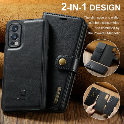 For OnePlus Nord N200 5G DG.MING Crazy Horse Texture Flip Detachable Magnetic Leather Case with Holder & Card Slots & Wallet(Black) - OnePlus Cases by DG.MING | Online Shopping UK | buy2fix