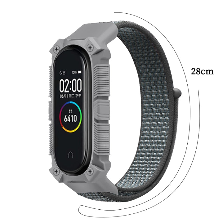 For Xiaomi Mi Band 6 / 5 / 4 / 3 Armor Nylon Strap Watch Band(Dark Black) - Watch Bands by buy2fix | Online Shopping UK | buy2fix