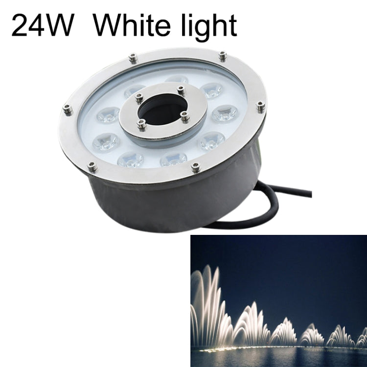 24W Landscape Ring LED Aluminum Alloy Underwater Fountain Light(White Light) - Underwater Lights by buy2fix | Online Shopping UK | buy2fix