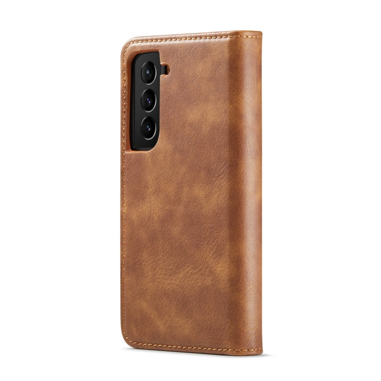 For Samsung Galaxy S22 5G DG.MING Crazy Horse Texture Detachable Magnetic Leather Phone Case(Brown) - Galaxy S22 5G Cases by DG.MING | Online Shopping UK | buy2fix