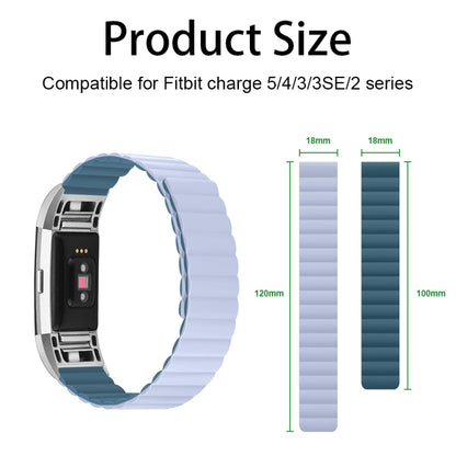 For Fitbit Charge 5 Silicone Magnetic Watch Band(Peacock Blue) - Watch Bands by buy2fix | Online Shopping UK | buy2fix