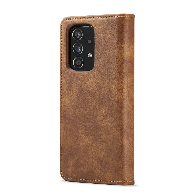 For Samsung Galaxy A53 5G DG.MING Crazy Horse Texture Detachable Magnetic Leather Phone Case(Brown) - Galaxy Phone Cases by DG.MING | Online Shopping UK | buy2fix