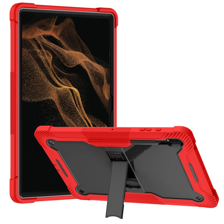 For Samsung Galaxy Tab S9  Ultra / S8 Ultra Silicone + PC Shockproof Protective Tablet Case(Red + Black) - Galaxy Tab S8 Ultra Cases by buy2fix | Online Shopping UK | buy2fix