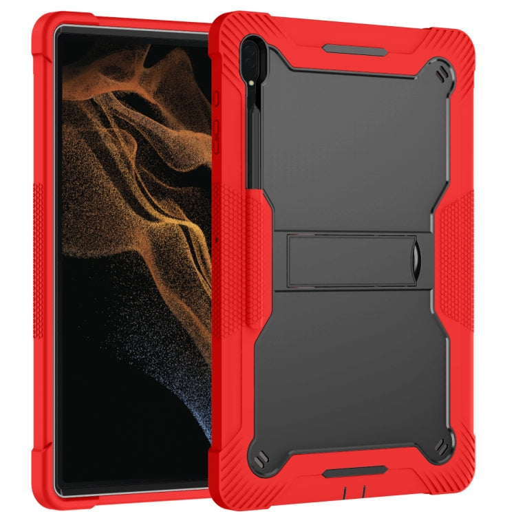 For Samsung Galaxy Tab S9  Ultra / S8 Ultra Silicone + PC Shockproof Protective Tablet Case(Red + Black) - Galaxy Tab S8 Ultra Cases by buy2fix | Online Shopping UK | buy2fix