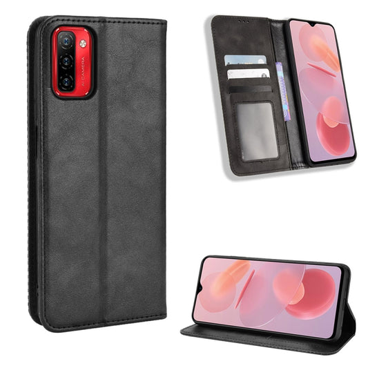 For Ulefone Note 12P Magnetic Buckle Retro Texture Leather Phone Case(Black) - Ulefone Cases by buy2fix | Online Shopping UK | buy2fix