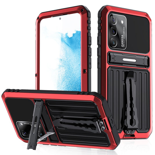 For Samsung Galaxy S22 5G Triple-proof Armor Life Waterproof Phone Case with Holder(Red) - Galaxy S22 5G Cases by buy2fix | Online Shopping UK | buy2fix