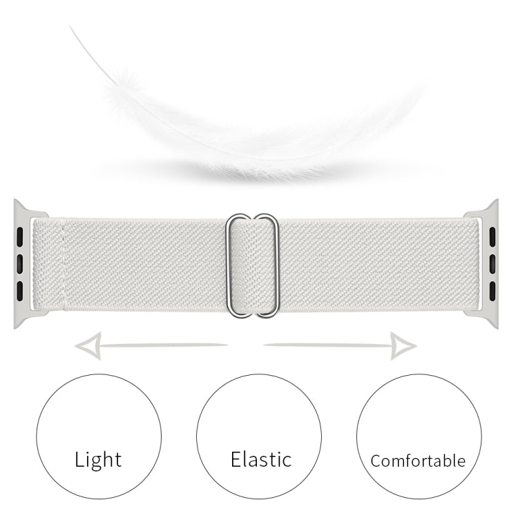 Polyester Nylon Watch Band For Apple Watch Ultra 49mm&Watch Ultra 2 49mm / Series 9&8&7 45mm / SE 3&SE 2&6&SE&5&4 44mm / 3&2&1 42mm(White) - Watch Bands by buy2fix | Online Shopping UK | buy2fix