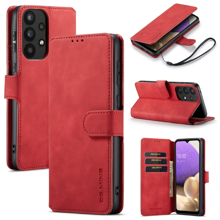 For Samsung Galaxy A33 5G DG.MING Retro Oil Edge Flip Leather Phone Case(Red) - Galaxy Phone Cases by DG.MING | Online Shopping UK | buy2fix